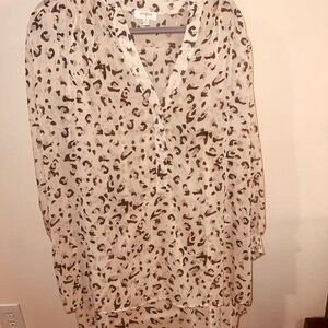 Umgee Women's Leopard Print Top - Cream and Brown